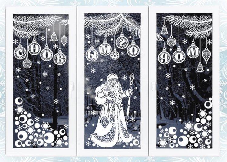 Décorations de fenêtre pour le Nouvel An - photos et idées