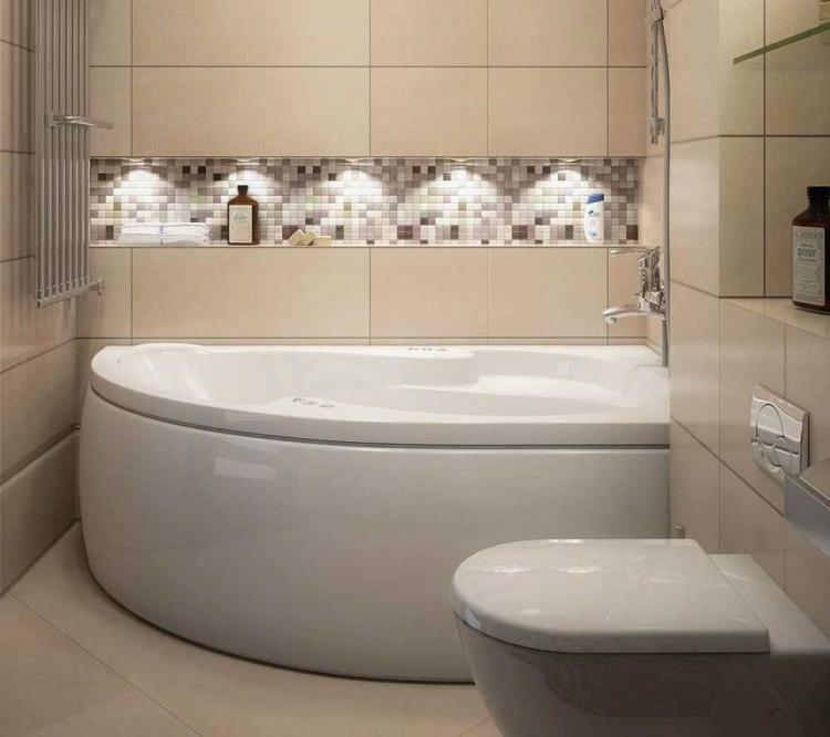Salle de bain beige à Khrouchtchev - Design d'intérieur