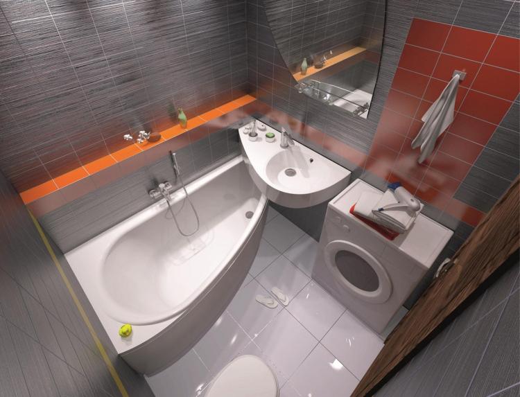 Design d'intérieur de salle de bain à Khrouchtchev - photo