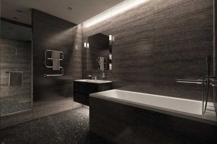 Salle de bain noire dans un style moderne - Design d'intérieur