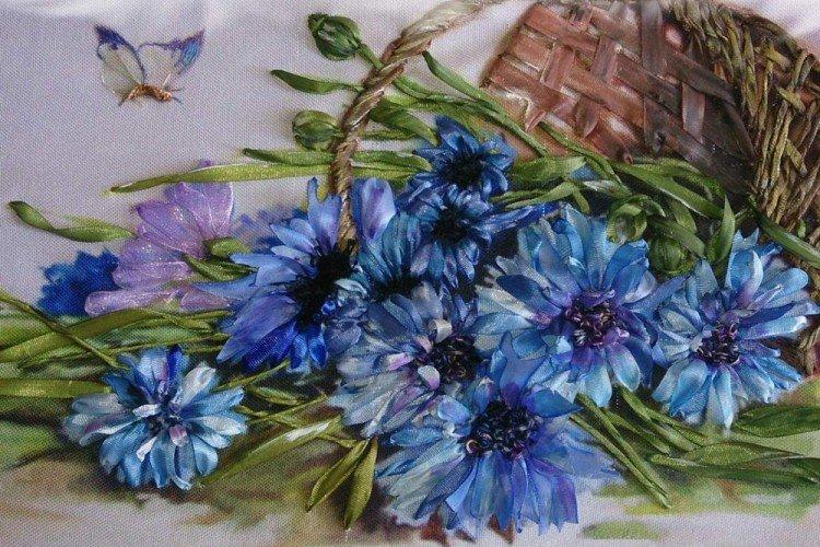 Bleuet - Broderie au ruban pour les débutants pas à pas