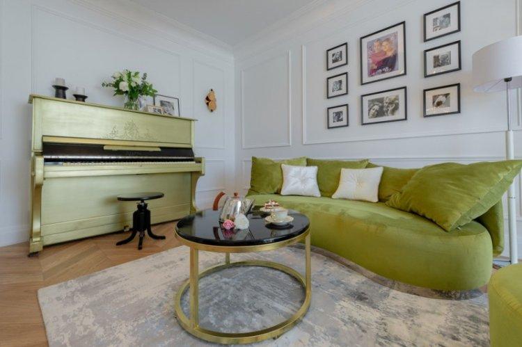 Couleur verte à l'intérieur du salon - conception de photo