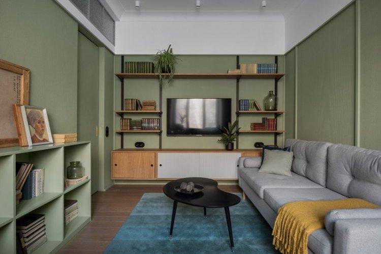 Couleur verte à l'intérieur du salon - conception de photo