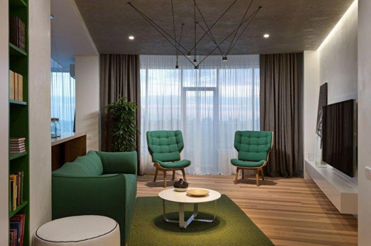 Couleur verte à l'intérieur du salon - conception de photo