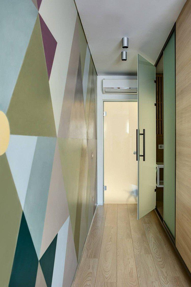 Couleur verte à l'intérieur du couloir et du couloir - conception de photo