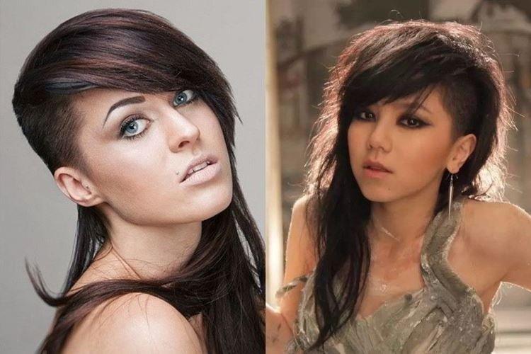 Whisky rasé avec une frange - Coupes de cheveux pour femmes à la mode 2020 pour cheveux mi-longs