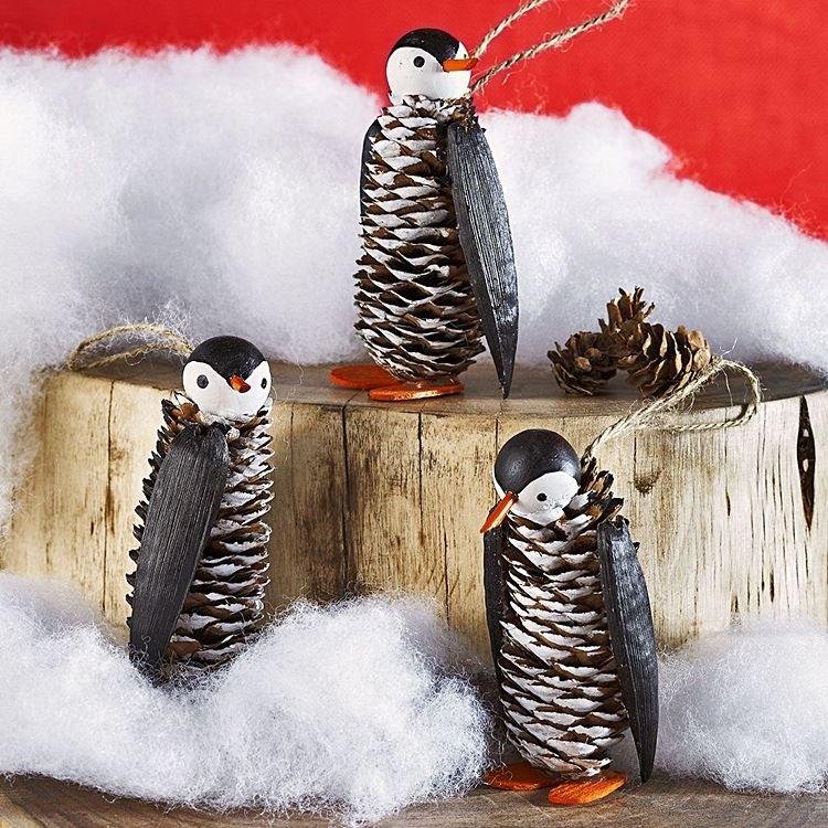 Petits animaux de cônes - Bricolage d'hiver à la maternelle