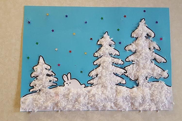 Forêt d'hiver - Bricolage d'hiver à la maternelle