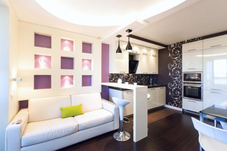 Zonage de la cuisine et du salon