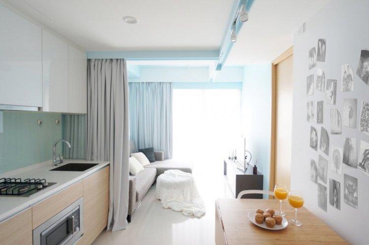 Rideaux et rideaux - Méthodes de zonage de la cuisine et du salon