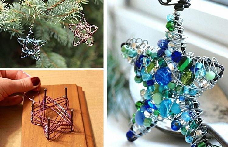 Étoile originale à faire soi-même sur un sapin de Noël en fil de fer