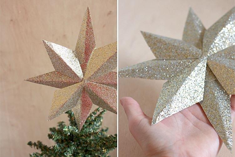 Étoile DIY sur le sapin de Noël - photos et idées