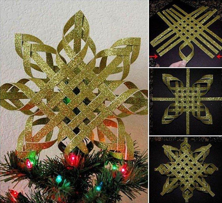 Étoile DIY sur le sapin de Noël - photos et idées